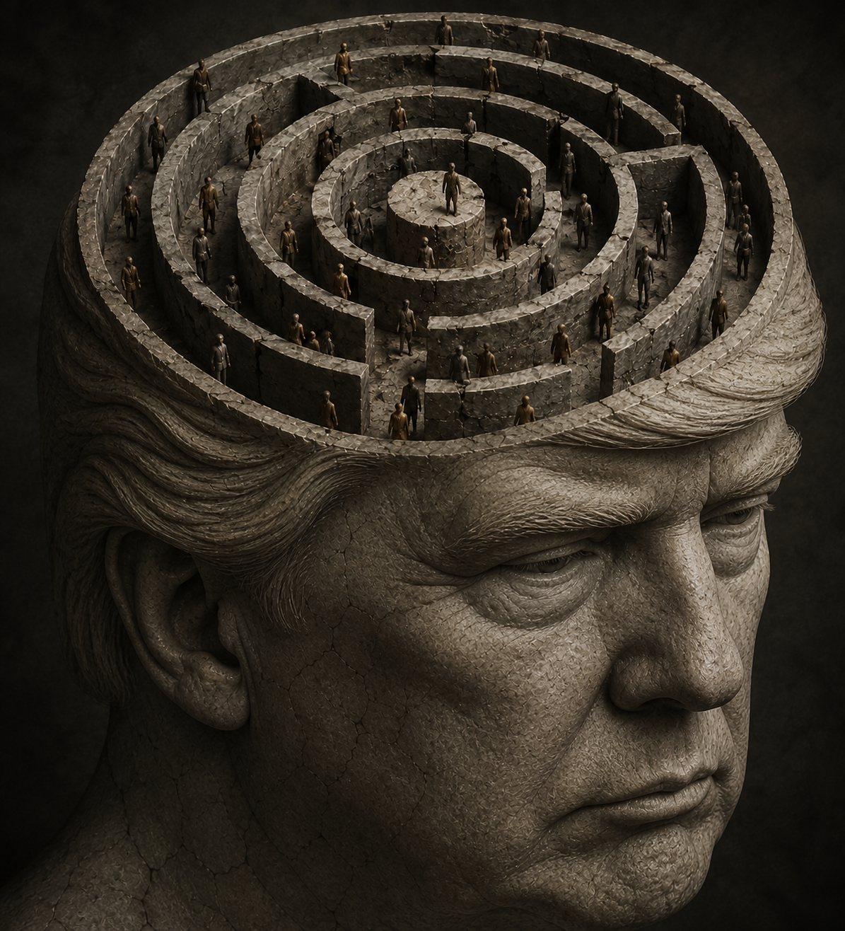 The Maze King stone portrait